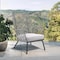 Armen Living Marco Indoor Outdoor Steel Lounge Chair with Gray Rope and Gray Cushion LCMPCHGRY - alternate 3